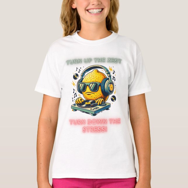 Funky Lemon DJ Groove Vibes in Style T-Shirt (Vorderseite)