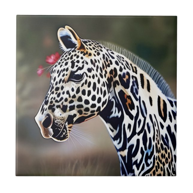 Funky Leopard Appaloosa Keramik Tile Fliese (Vorderseite)