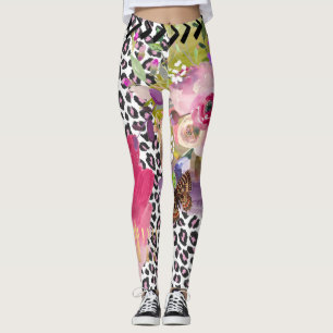 Funky Leopard und BlumenLeggings Leggings
