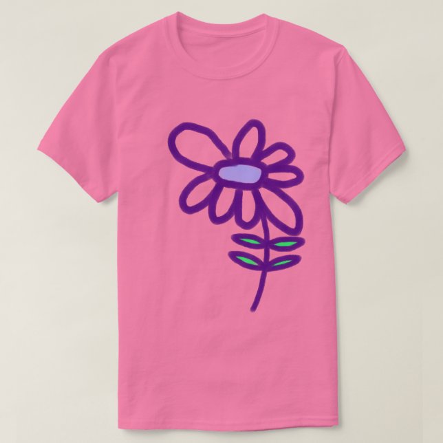 Funky lila Blume T-Shirt (Design vorne)