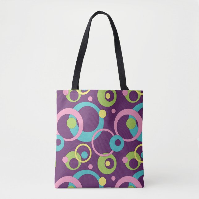 Funky Lila Circles All-Over-Print Bag (Vorderseite)
