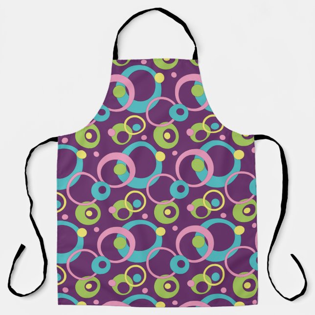 Funky Lila Circles All-over-Print-Schürze Schürze (Vorderseite)