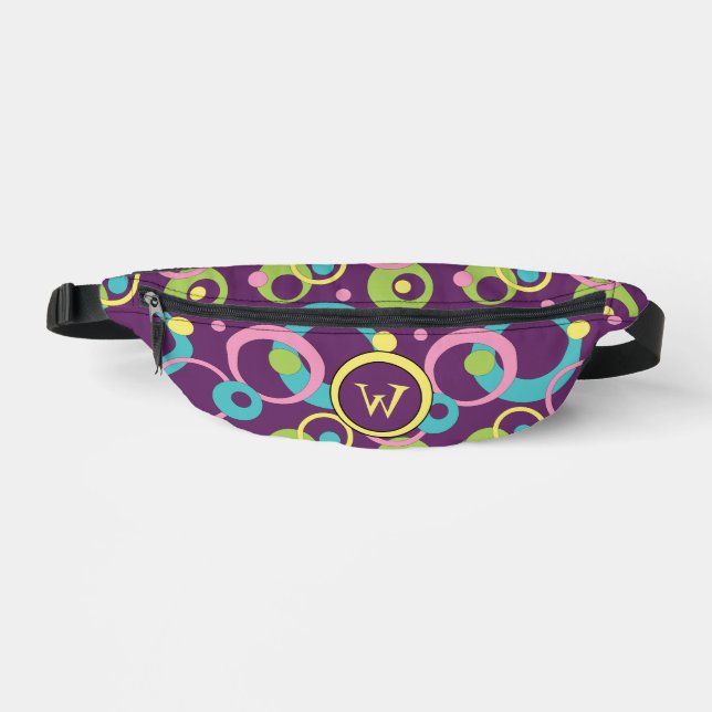 Funky Lila Circles Bauchtasche (Vorderseite)