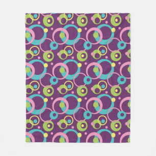 Funky Lila Circles Fleece Blanket