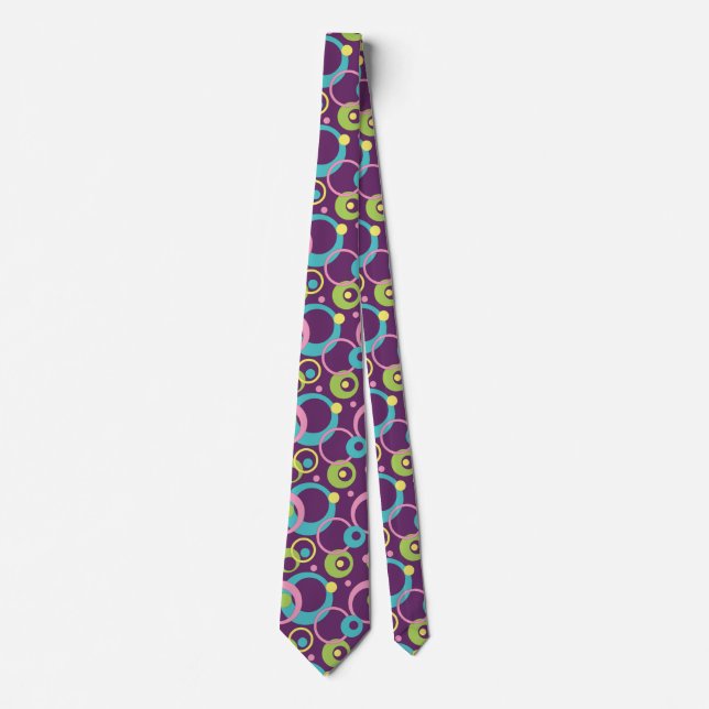 Funky Lila Circles Men Neck Tie Krawatte (Vorderseite)