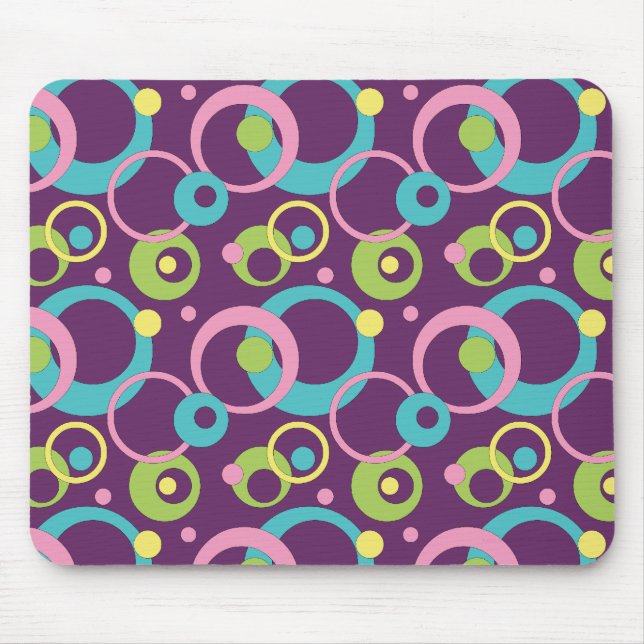 Funky Lila Circles Mousepad (Vorne)