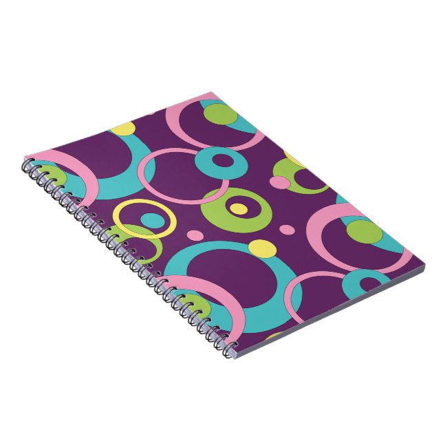 Funky Lila Circles Notebook. Notizblock (Rechte Seite)
