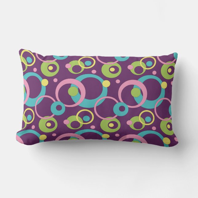 Funky Lila Circles Pillow Lendenkissen (Vorderseite)