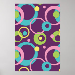 Funky Lila Circles Poster