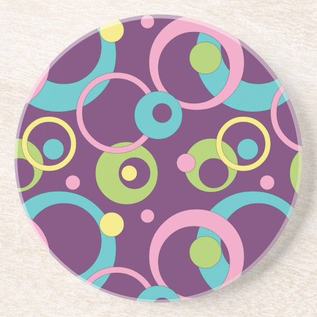 Funky Lila Circles Sandstone Untersetzer (Vorne)