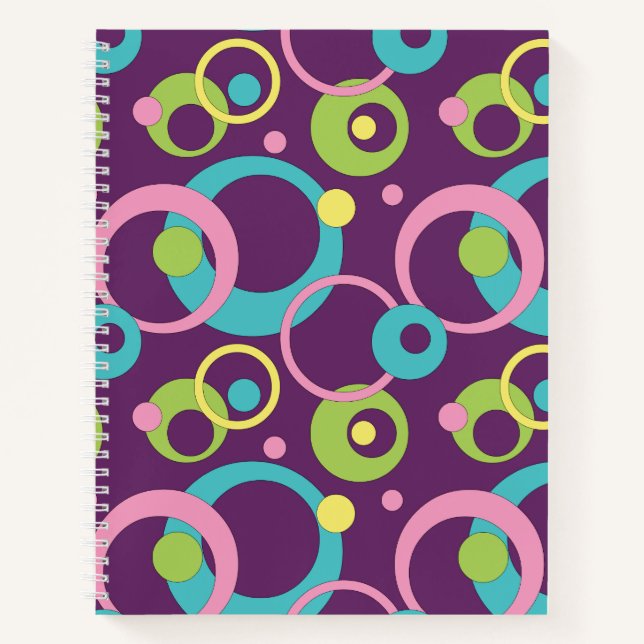Funky Lila Circles SpiralNotebook Notizbuch (Vorderseite)