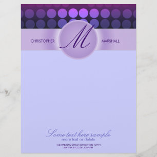 Funky Lila Disco Lights Schreibtisch Letterhead Briefkopf