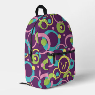 Funky lila Kreise Bedruckter Rucksack