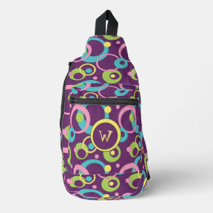 Funky lila Kreise Crossbody Bag