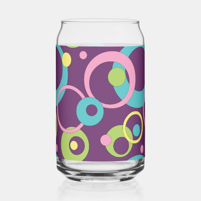 Funky lila Kreise Dosenglas (Vorderseite)