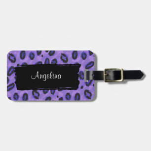 Funky lila Leopard-Gepäck-Identitäts-Umbau Gepäckanhänger