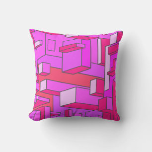 Funky Lila und Red Throw Kissen