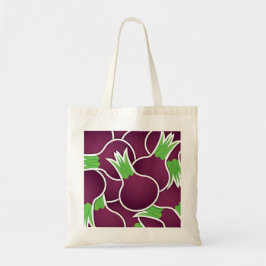 Funky lila Zwiebeln Tragetasche