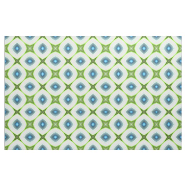Funky Lime Green Aqua Turquoise Square Mosaik Stoff (Fat Quarter (45,7 x 55,9 cm))