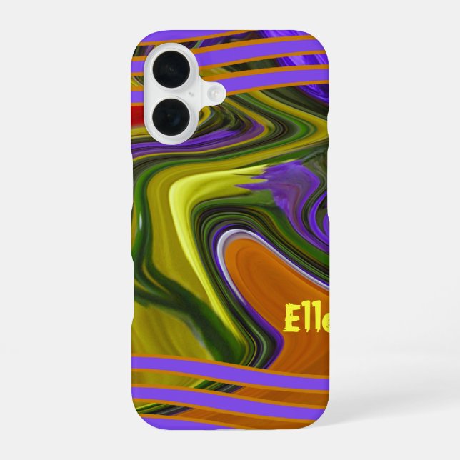 Funky Liquid Wave iPhone 16 Hülle (Rückseite)