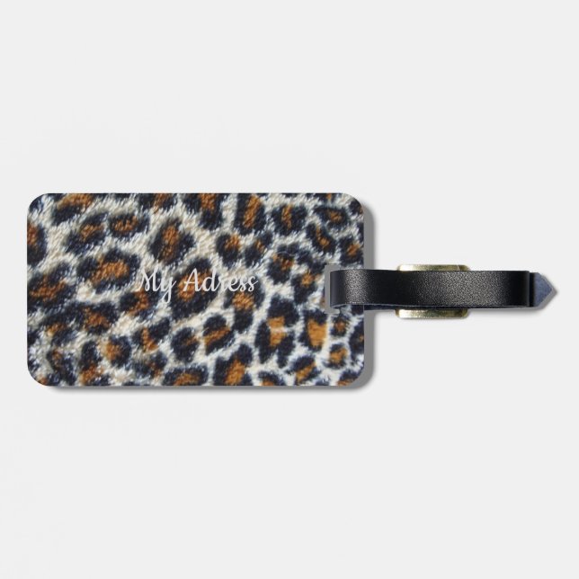 Funky lustige leopard Printmuster originell Gepäckanhänger (Rückseite horizontal)
