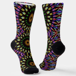 Funky Mandala Art Colorful Socken