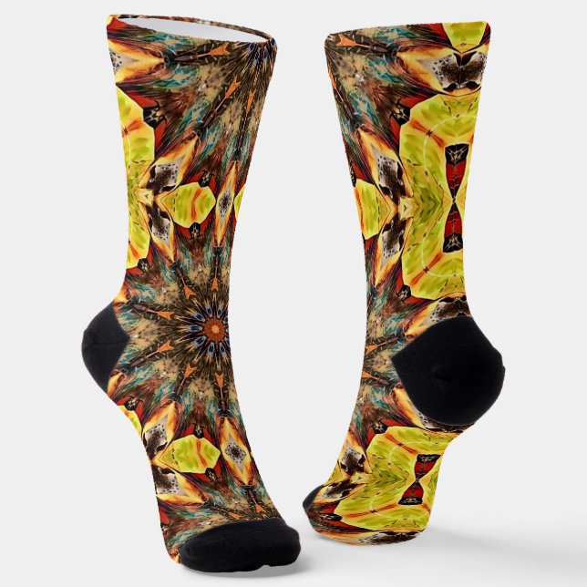 Funky Mandala Art Crazy Socks Socken (Gewinkelt)