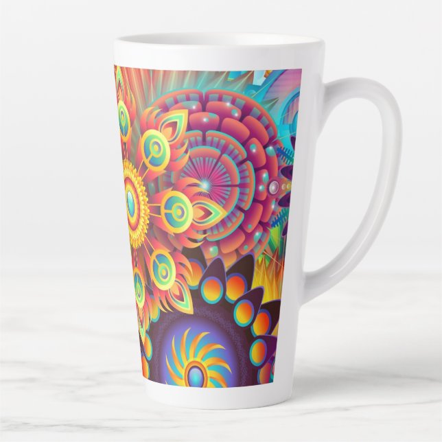 Funky Mandalases Latte Tasse (Rechts)