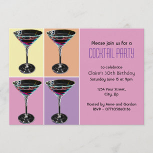 Funky Martini Cocktailparty-Einladung Einladung