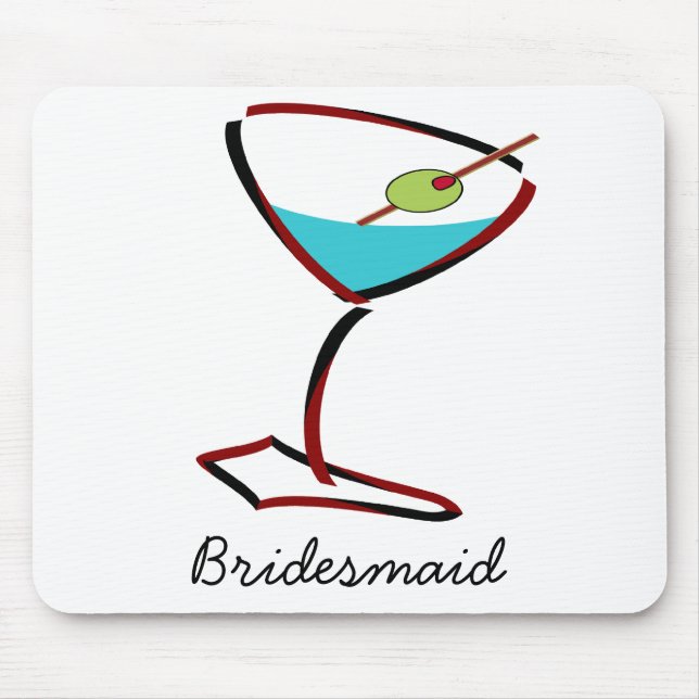 Funky martini red Bridesmaid Favoriten Mousepad (Vorne)