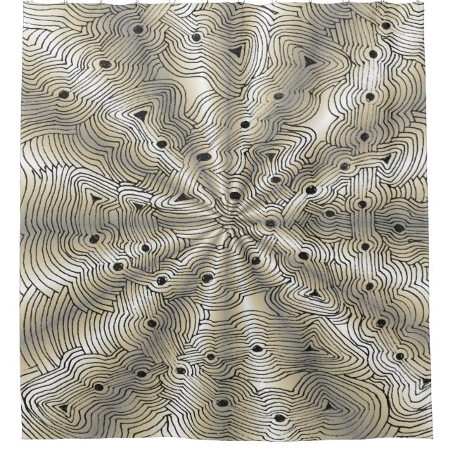 Funky Metallic Abstrakt Ant Farm Doodle Duschvorhang (Vorderseite)