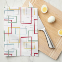 Funky Mid Century Red Blue Green Yellow Squares