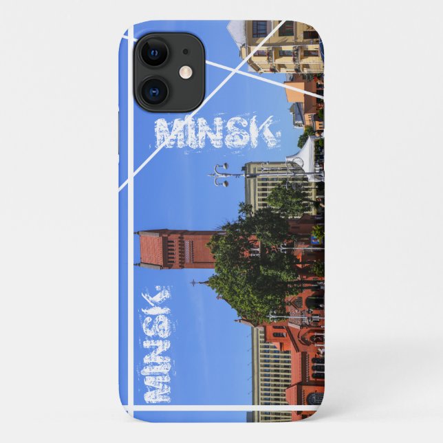 Funky Minsk Belarus Architektur iPhone 11 Fall Case-Mate iPhone Hülle (Rückseite)