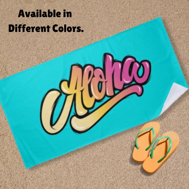 Funky Modern Aqua Blue Hawaiian Aloha Strandtuch (Von Creator hochgeladen)