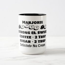 Funky Modern Minimalistisch Name Coffee Lover Zweifarbige Tasse