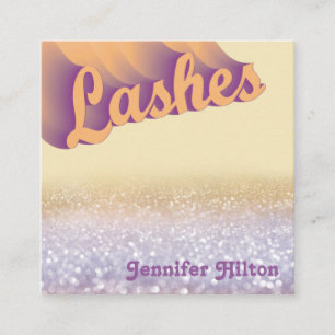 Funky moderne trendige, farbenfrohe Lashes Quadratische Visitenkarte