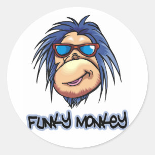 Funky Monkey Runder Aufkleber