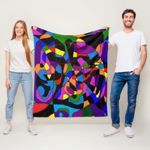 Funky Mosaik Stil in kräftigen Farben Fleecedecke