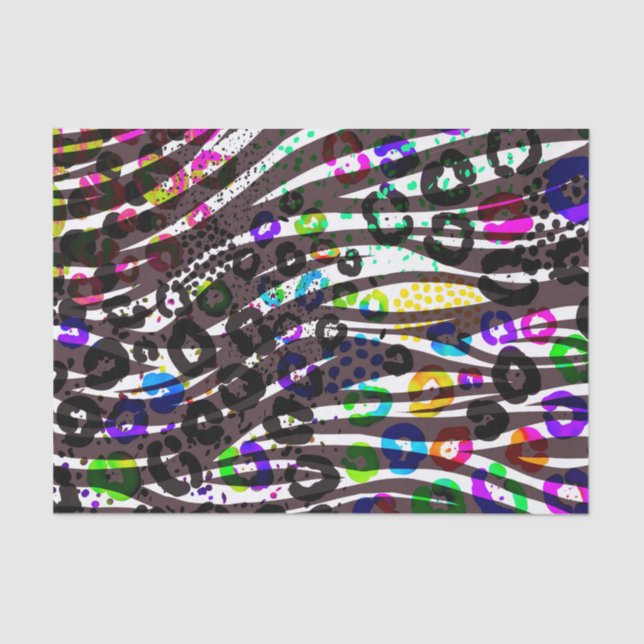 Funky Multi Animal Print Muster Bright Colors Seidenpapier (Vorderseite)