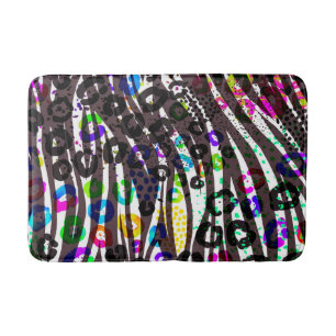 Funky Multi-Tier Animal-Print-Muster in hellen Far Badematte