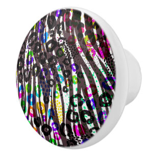 Funky Multi-Tier Animal-Print-Muster in hellen Far Keramikknauf