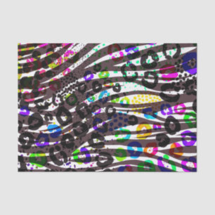 Funky Multi-Tierdruck-Muster in hellen Farben Seidenpapier
