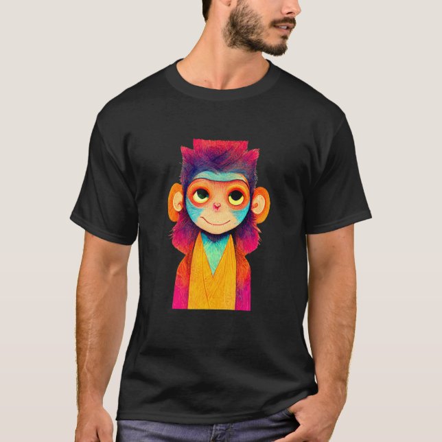 Funky Munky Happy Stylish Monkey T-Shirt (Vorderseite)