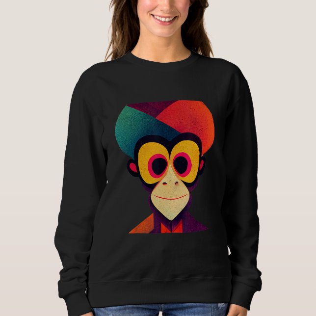Funky Munky Turban Monkey Sweatshirt (Vorderseite)