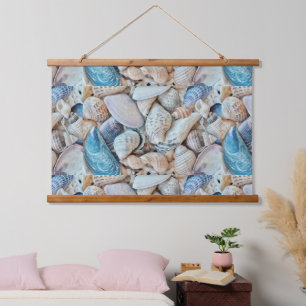 Funky Muscheln Holiday Seaside Pattern Wandteppich Mit Holzrahmen