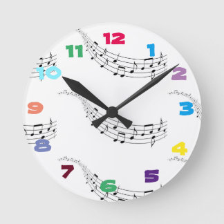 Funky Music Time Runde Wanduhr