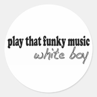 Funky Music White Boy Runder Aufkleber