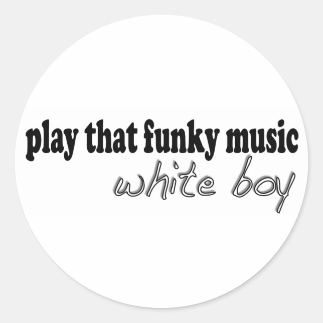 Funky Music White Boy Runder Aufkleber (Vorderseite)