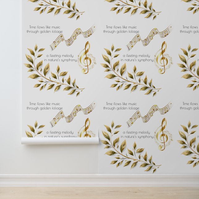 Funky Musical Notes mit Golden Foliage Tapete (Anwendung)