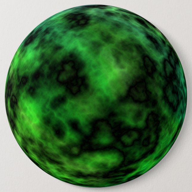 Funky Neon Green Emerald Halloween Abstrakt Button (Vorderseite)